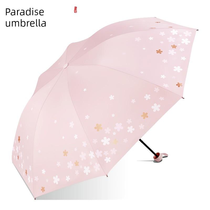 Paradise Umbrella Sun Protection UV Protection Umbrella Female Sun Umbrella Goddess Black Glue Fresh Dual-Use Sun Umbrella Foldable