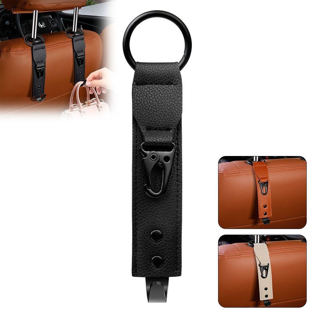 PU Leather Car Headrest Hook Adjustable Car Bag Hanger New Car Seat Hooks  Car Interior Organizer