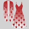 Completo Stampato 3D con Cappotto, Totem a Forma di Cuore Stampa Moda, Adatto a Varie Scene e Stili di Moda