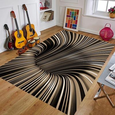 3D Wirbel Illusion Teppich Wohnzimmerteppich Fächerteppich für Jugendliche Kinderzimmer Matten für Jungen Rutschfester Teppich Persönlichkeit Schön