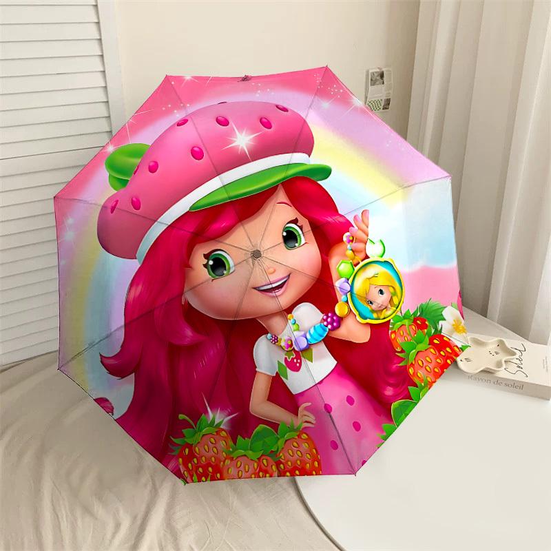 1PC strawberry shortcake strawberry Umbrella-8-Rib Reinforced, Automatic Open, Lightweight & Durable, Cute Fashion Accessory for Outdoor-P43