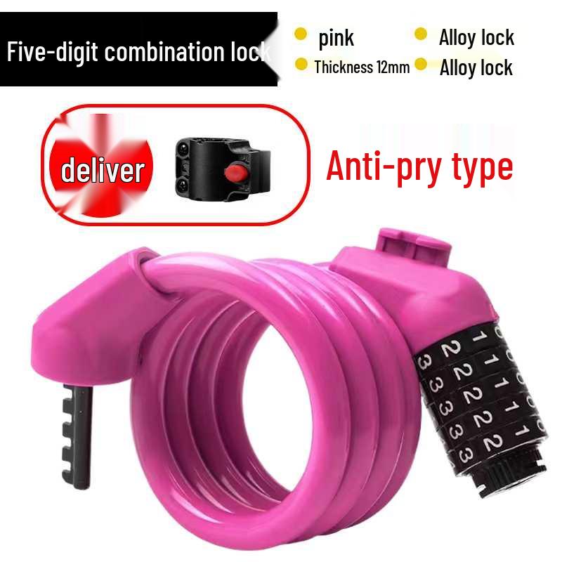 Waterproof Anti-theft Steel Cable Lock for Motorcycles, E-Bikes, and Helmets