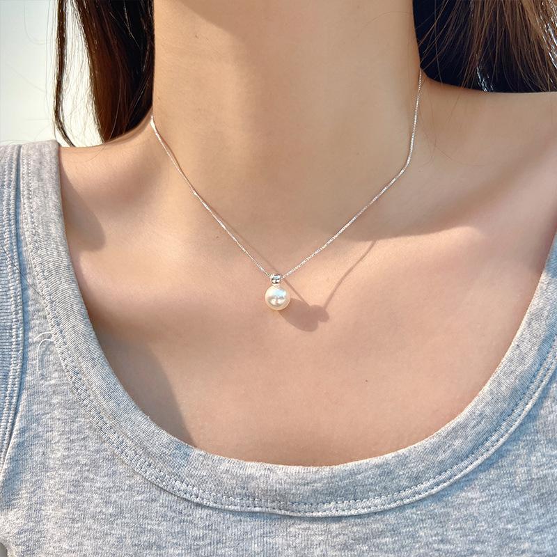 Pearl Necklace Female Niche High-End Sense Light Luxury Design Collarbone Chain Star Ins Student Girlfriends Spring And Summer Must-Have