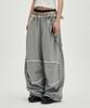 NOT4NERD Raw Edge Curved Biker Sweat Pants - Gray