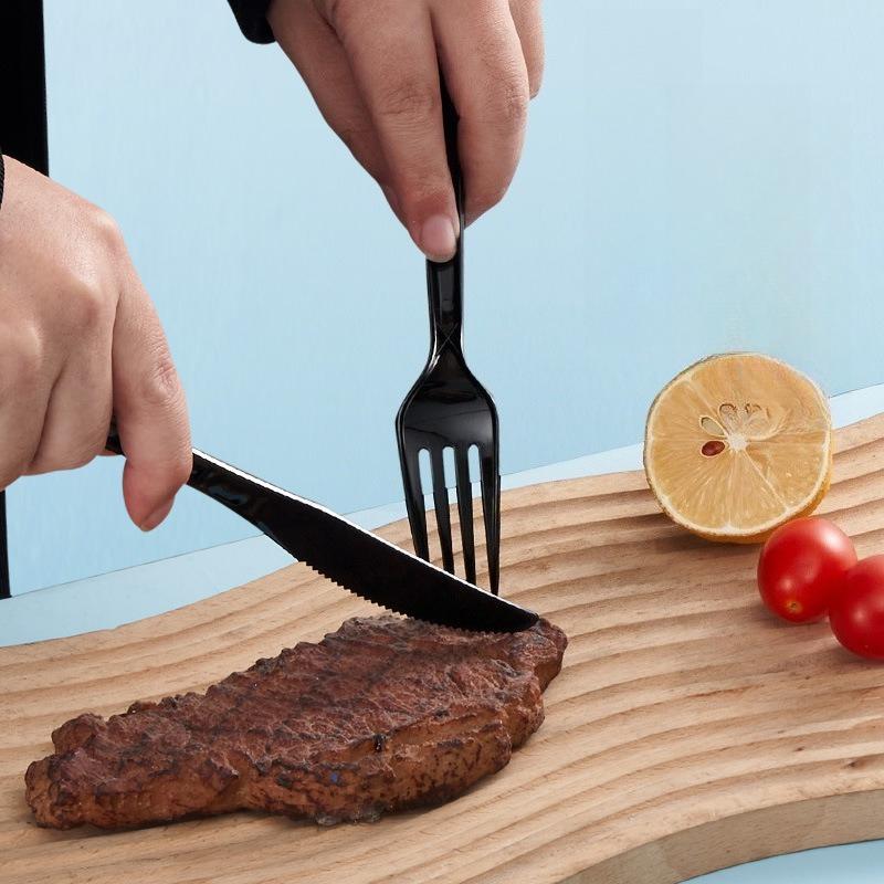 7 Inch Disposable Plastic Cutlery Set Fork Knife Spoon Individually Wrapped Bulk Pack