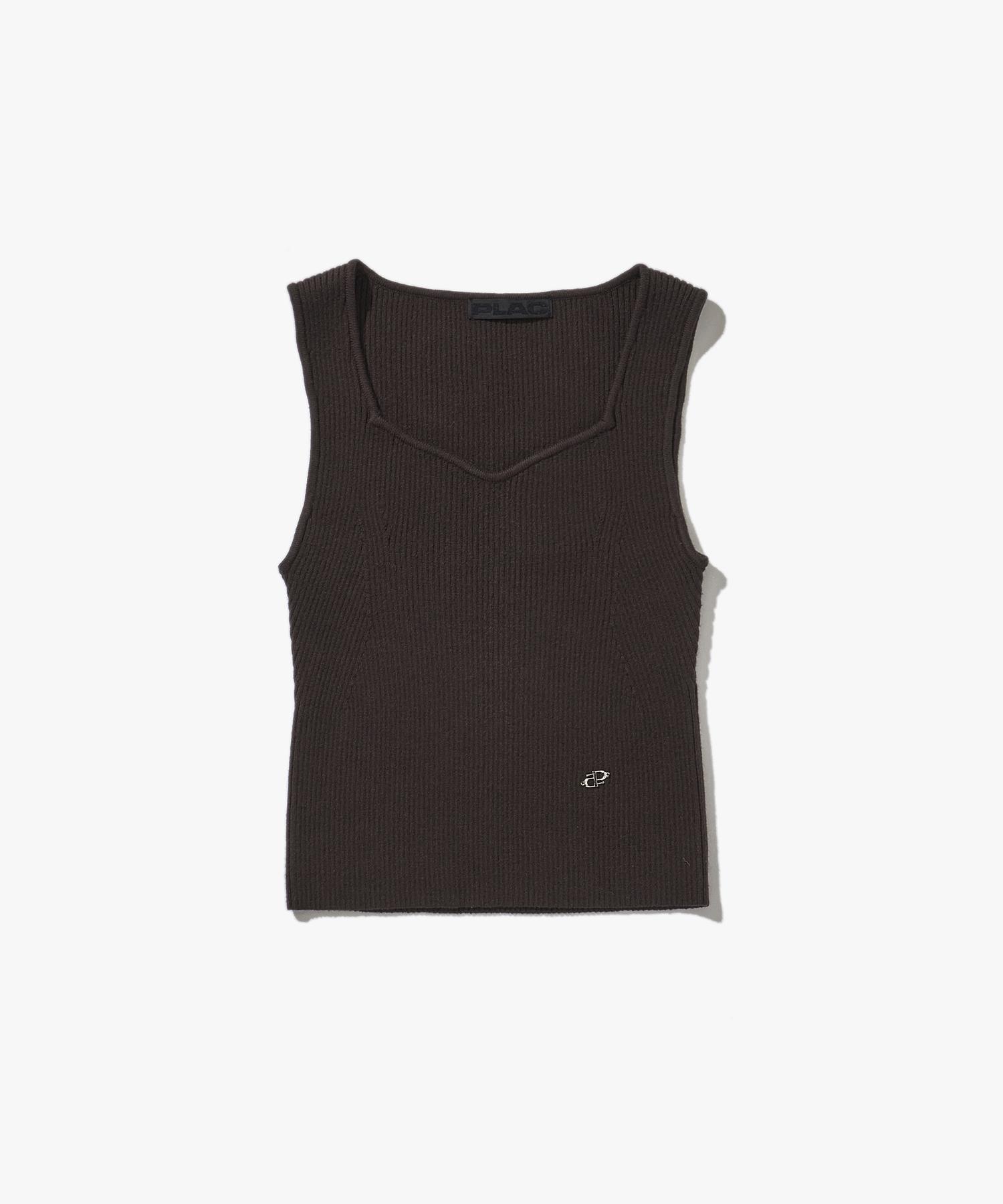 Plack Woman Ribbed Sleeveless Knit Brown O/S/Free