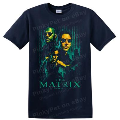 Neo Morpheus Trinity Matrix Movie T Shirt Cyberpunk Sunglasses Graphic Art Tee