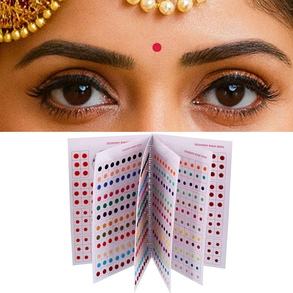 Vama Fashions Plain Round Multicolour Kumkum Forehead Sticker Small Bindis Bindiya Spiral Bindi Book Mini Size for Girls (948 - Small Bindi Booklet