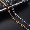 4mm Wide Dainty Stainless Steel Neck Chain Paperclip Necklace for Women Men Gold/Silver Choker Metal Jewelry Collar Gift