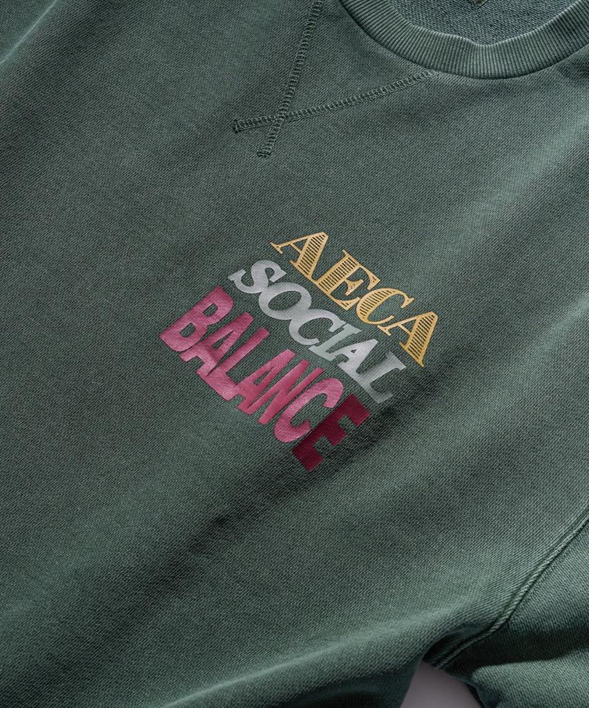 AECA Aeca Social Balance Sweat Shirts-Washed Green