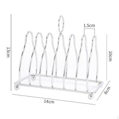 Stainless Steel Toast Rack 6 Slice Slot Countertop Compact Household Loaf Holder Bread Stand