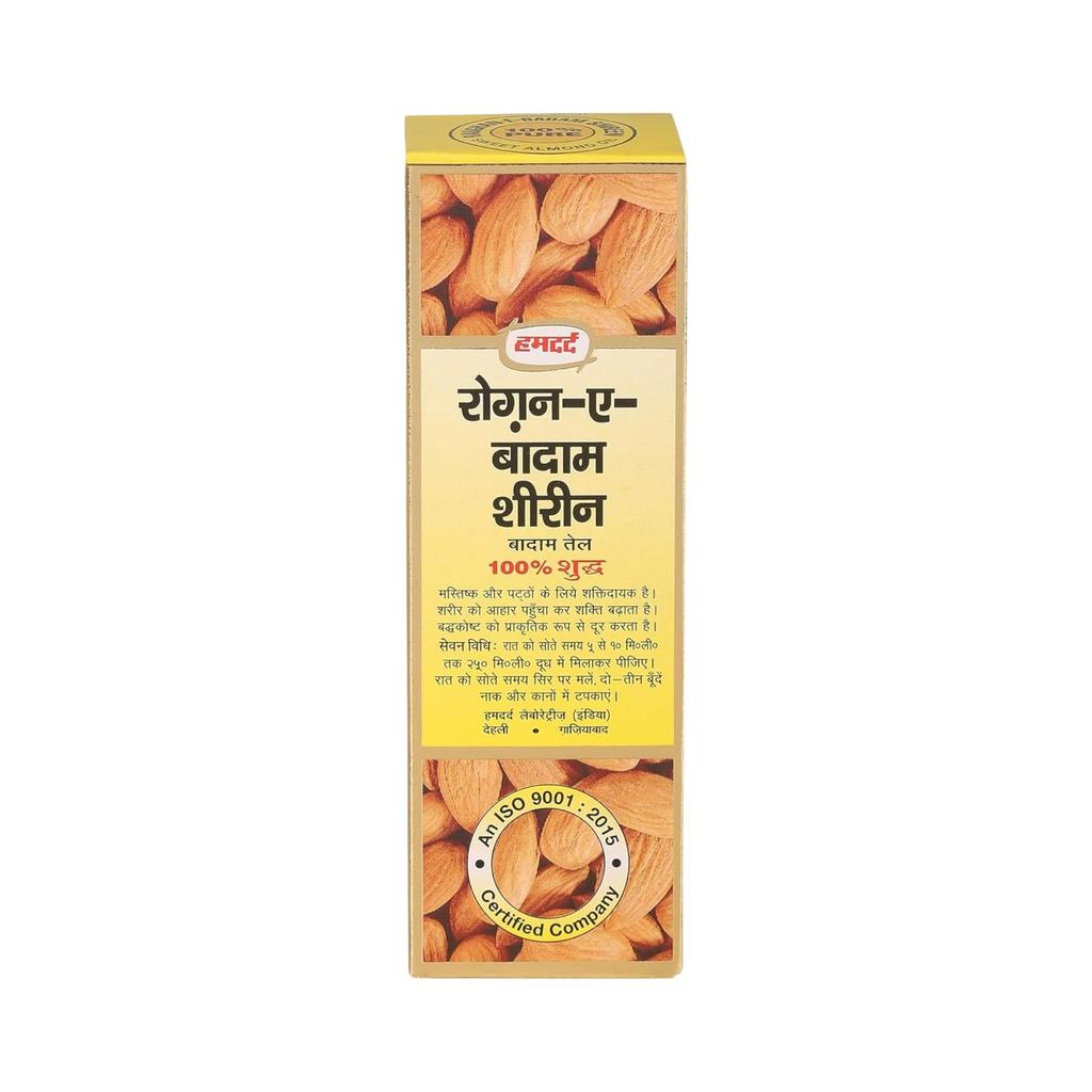 Hamdard Raughan-E-Badam Shireen Sweet Almond Oil 100ml x Pack Of 2 for Skin, Hair & Body Care
