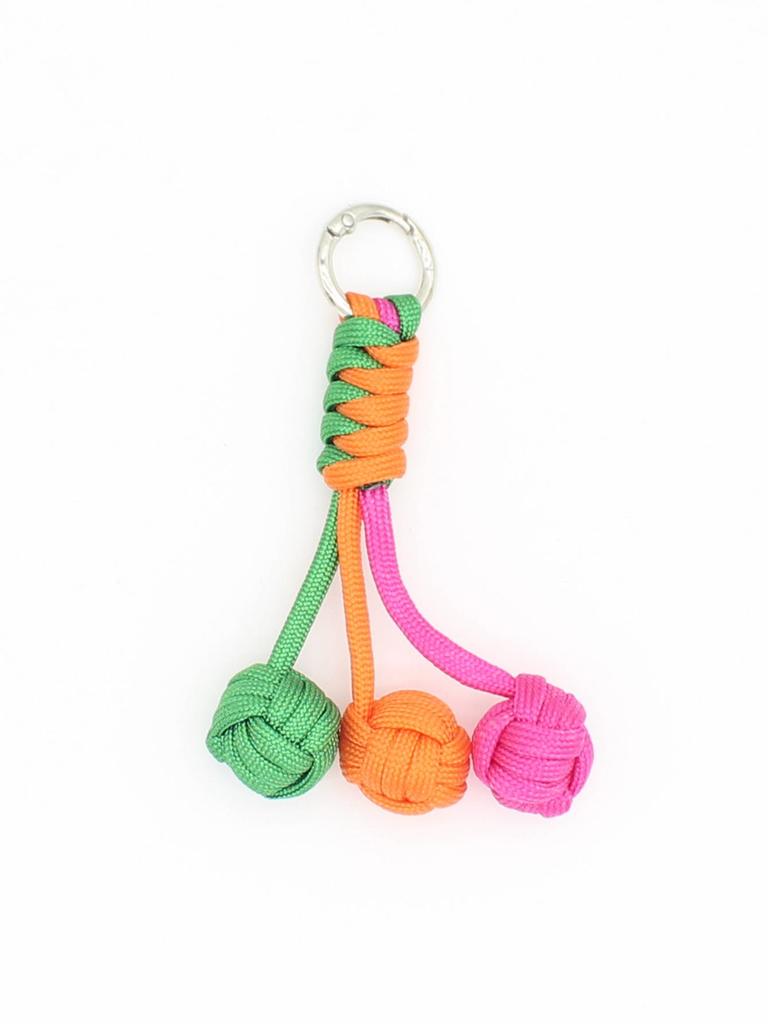 Korean-Style Handmade Woven Colorful Sphere Keychain Pendant