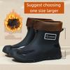 Men's And Women's Fashionable Anti Slip Waterproof Warm And Fleece Short Rain Boots Rubber Shoes