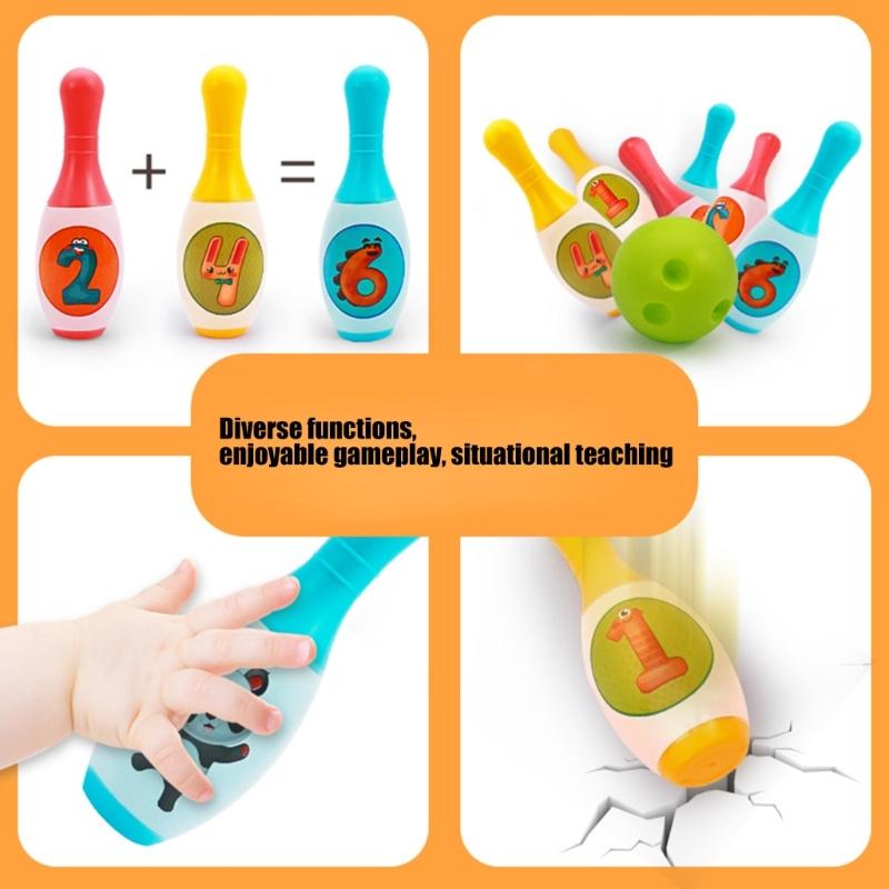 Children Bowling Toy Set for Indoor Family Fun and Coordination Skill with Bright Color Indoor Entertainment Activity