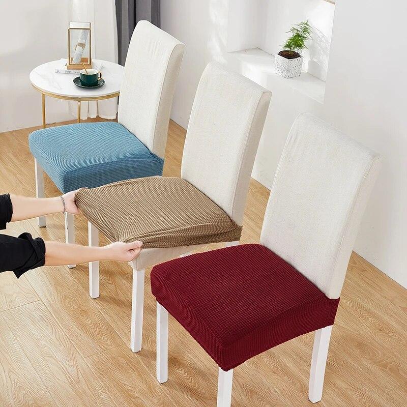 Housse de chaise en Jacquard sans dossier, housse de chaise pour salle à manger, maison, mariage, bureau, extensible, Anti-salissure, sans dossier, 1 pièce