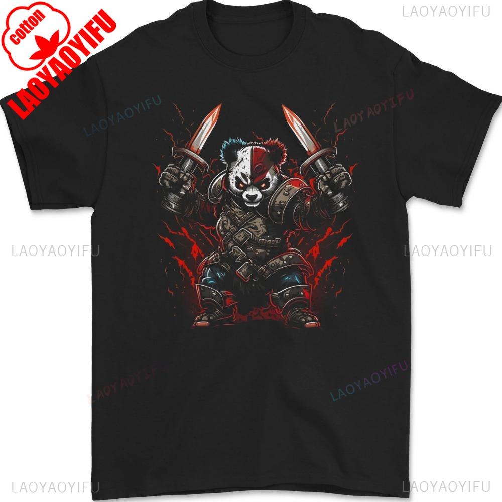 Panda Warrior Bear MMA SCIFI Samurai Mens TShirt Cool Style Graphic Printed T Shirt Men Summer Crewneck Cotton Short Sleeve