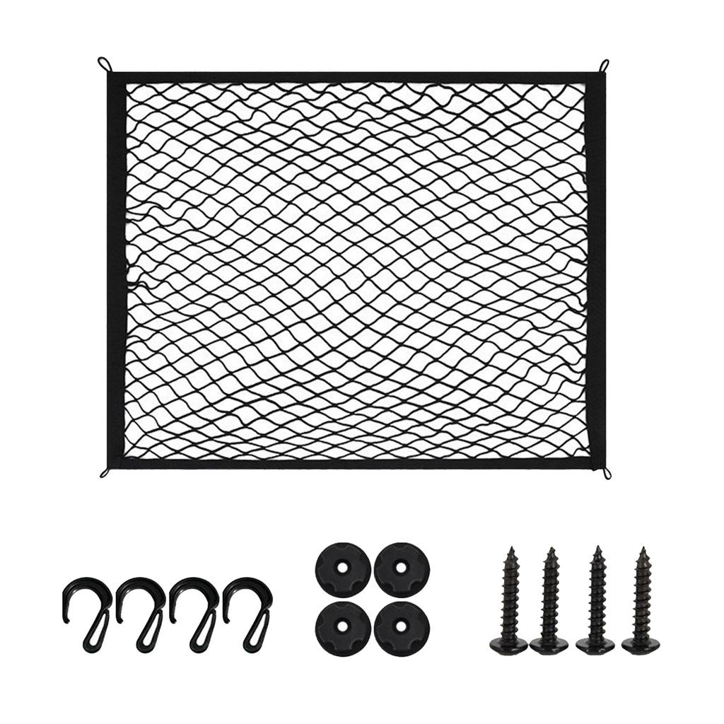 Auto Rear Trunk Stretchable Cargo Net Organizer Mesh Multiple Purpose Storage Luggage Net with Hook for Vehicles Pickup