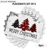 4pcs/6pcs, Christmas Placemats, Plaid Xmas Trees Decorative Dining Place Mats, Kitchen Dining Decoration, Suitable for Weddings, Birthdays, Parties, H