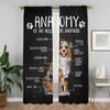 Dog Anatomy Home Interior Curtains for Living Room Partition Halloween Decoration Tulle for Bedroom Blackout Curtains 2 Pieces