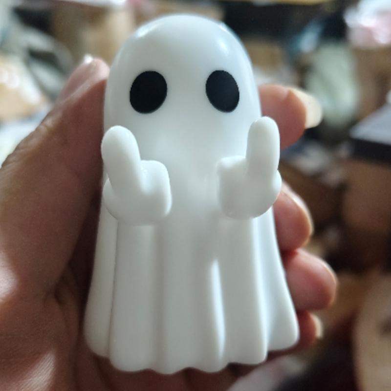 Cute Middle Finger Ghost Statue Mini Halloween Decorations For Home Centerpiece Coffee Table Ornament Adorable Horror Figure