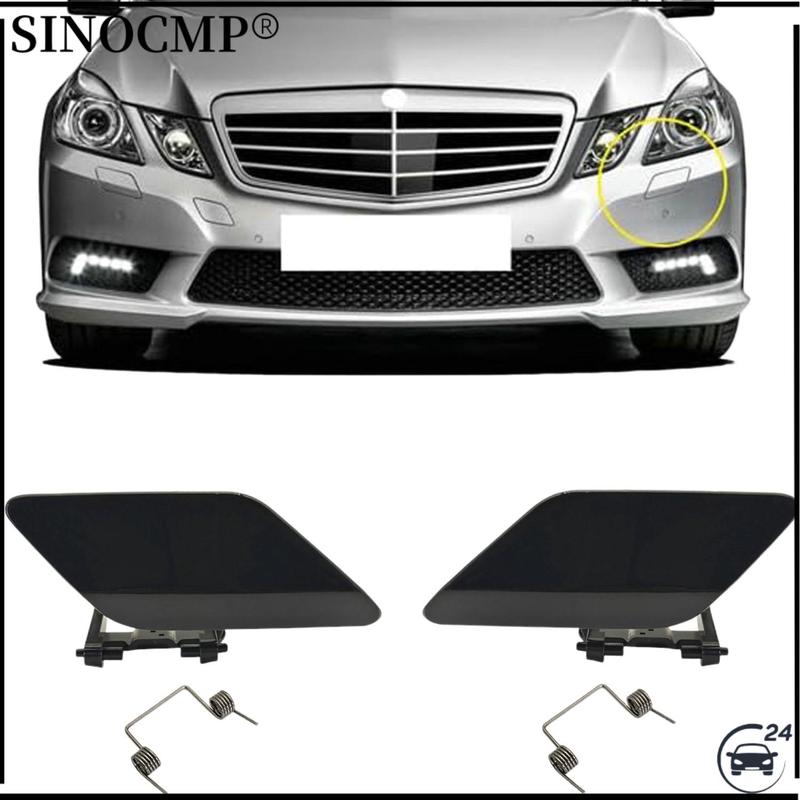 

2pcs Headlight Washer Nozzle Cover 2128600208 2128600108 MB1049116 MB1048116 For Mercedes Benz 2010-2011 E550 Base 4-Door