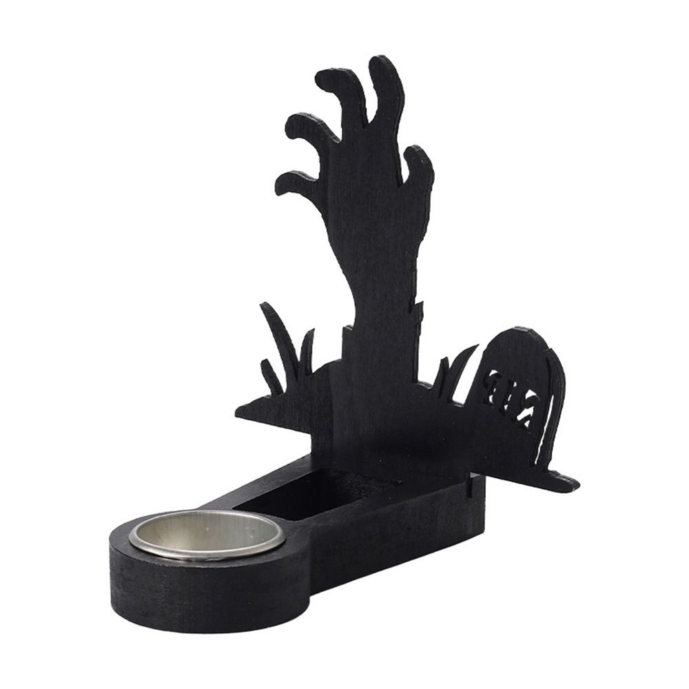 Black Halloween Candle Holder Multi-shape Iron Terror Shadow Projection Candlestick Party Supplies Halloween Decoration