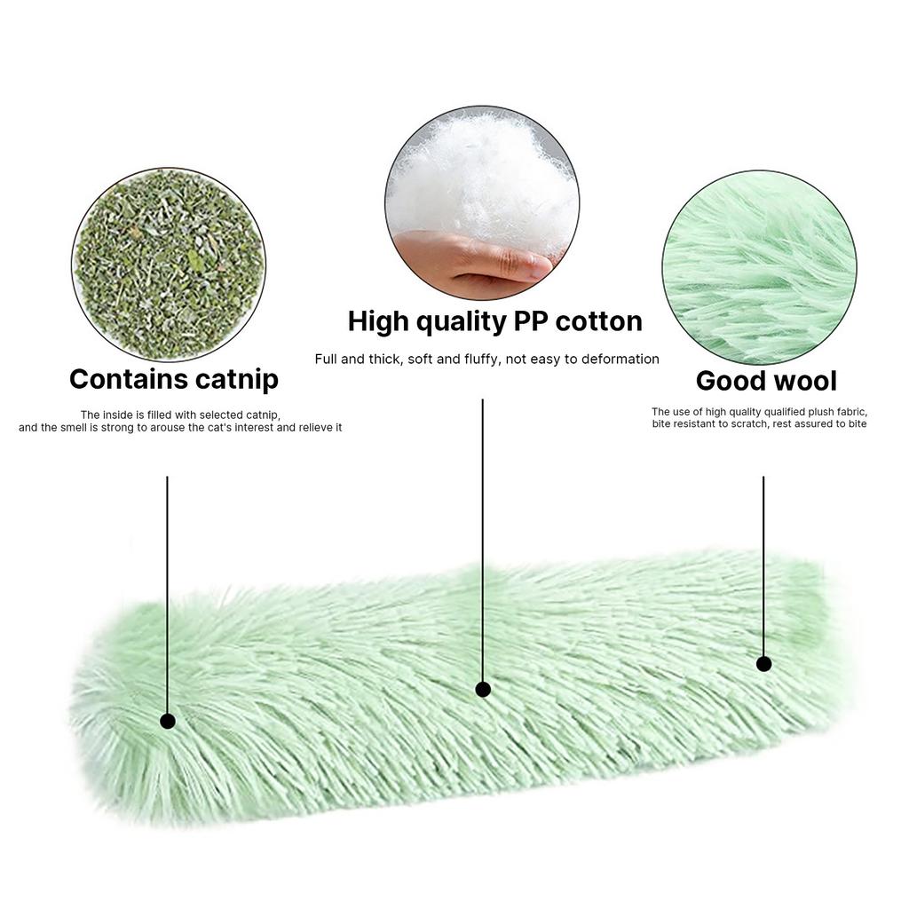 Katzenminze-Kicker - Katzenspielzeug, Katzen-Kicker-Spielzeug für drinnen, interaktives weiches Plüsch-Katzenkissen, Katzenminze-Spielzeug, Beißspielzeug, Knister-Katzenspielzeug zum Zahnen von Katzen