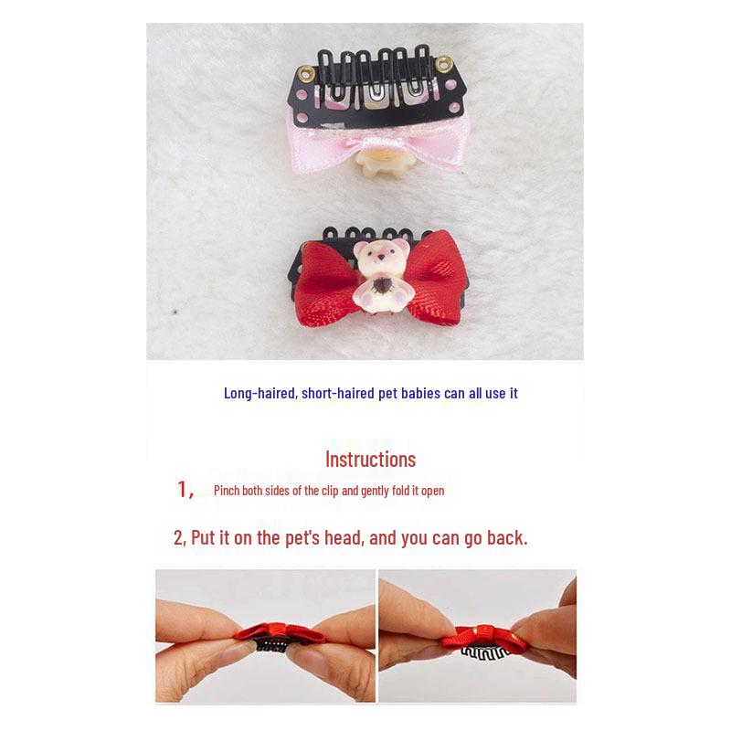 Bowknot Hair Clip for Yorkie, Maltese, Bichon & Pets