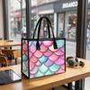 Iridescent Mermaid Scales Pattern Fashion Tote Bag for Daily Shopping Travel Casual Use for Women