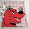 cartoon CClifford the Big Red Dogg Throw Warm Soft Flannel Blanket Multiuse for Sofa Bed Camping Travel Nap
