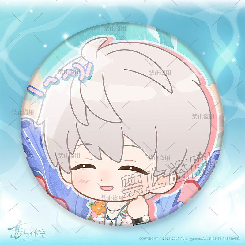 Love and Deepspace 58MM Badge Sylus Rafayel Zayne Xavier Caleb Anime Cosplay Cartoon Emblem Brooch Pin Fans Collection Deco Gift