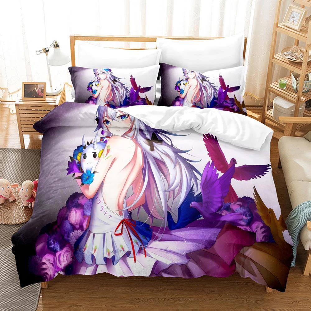 

VTuber Ninomae 3D Printed Kawaii Duvet Cover Set for Boys Bedroom Single Double Queen King Size EU single(135x200cm)