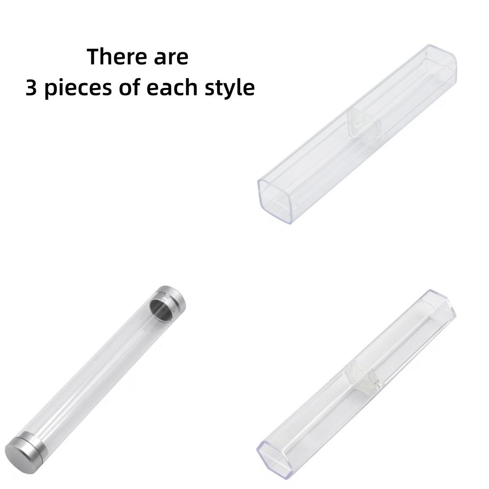 3 PCS/box Single Pen Transparent Pen Case Ballpoint Pen Protection Case Delicate Pen Plastic Packing Case Mini Pencil Case Gifts