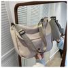 Canvas Postman Bag Damen Umhängetasche Einfache Umhängetasche Klappe Stofftasche Große Kapazität Tasche