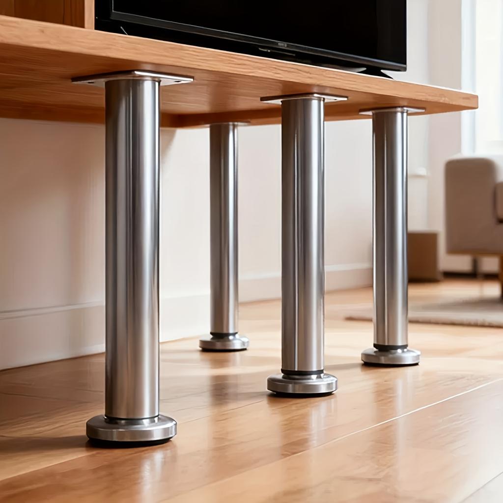 4er-Pack Edelstahl-Möbelfüße, Höhenverstellbar, Geeignet für Schränke, Sofas, Betten und Verschiedene Möbeltypen