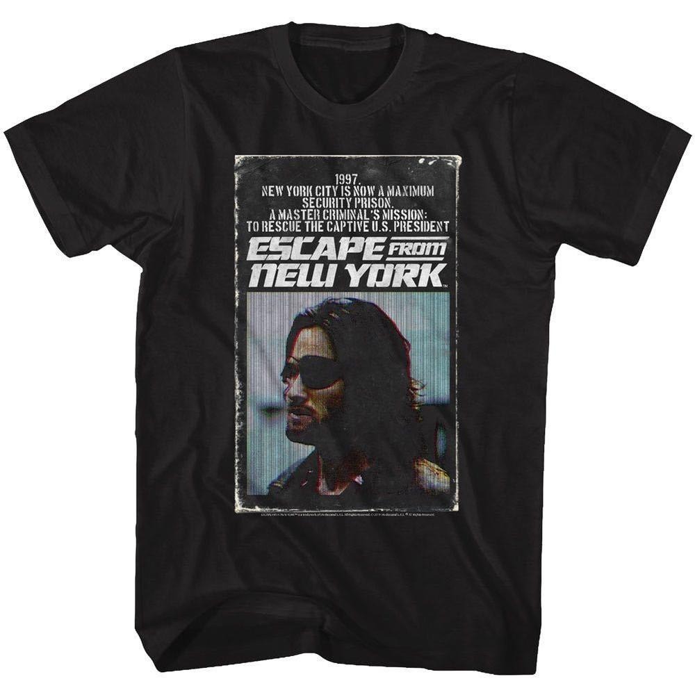 Escape From New York Mens T-Shirt SM5XL New Home VIDEO in 100% Black Cotton Unisex T-Shirt XXL