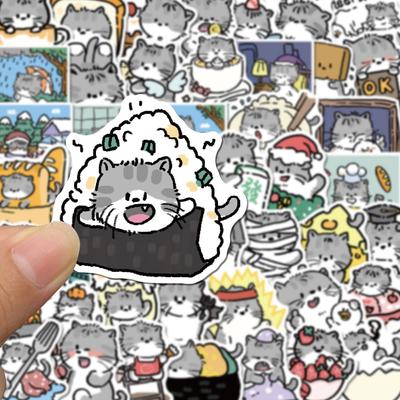 60 Stück Katzenaufkleber Niedliche Cartoon Kawaii Katzen Vinylaufkleber Wasserdichte Aufkleber Wasserflaschen Laptop Gepäck Computer Scrapbooking