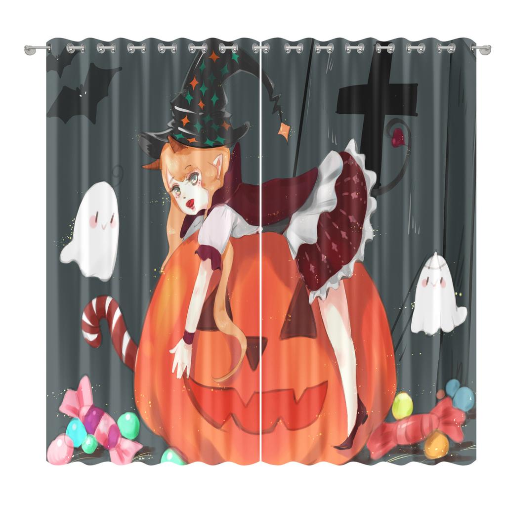Halloween Vorhangstoff Schlafzimmer Wohnzimmer Balkon Verdunkelungsvorhang Büro Hotel Isolationsvorhang