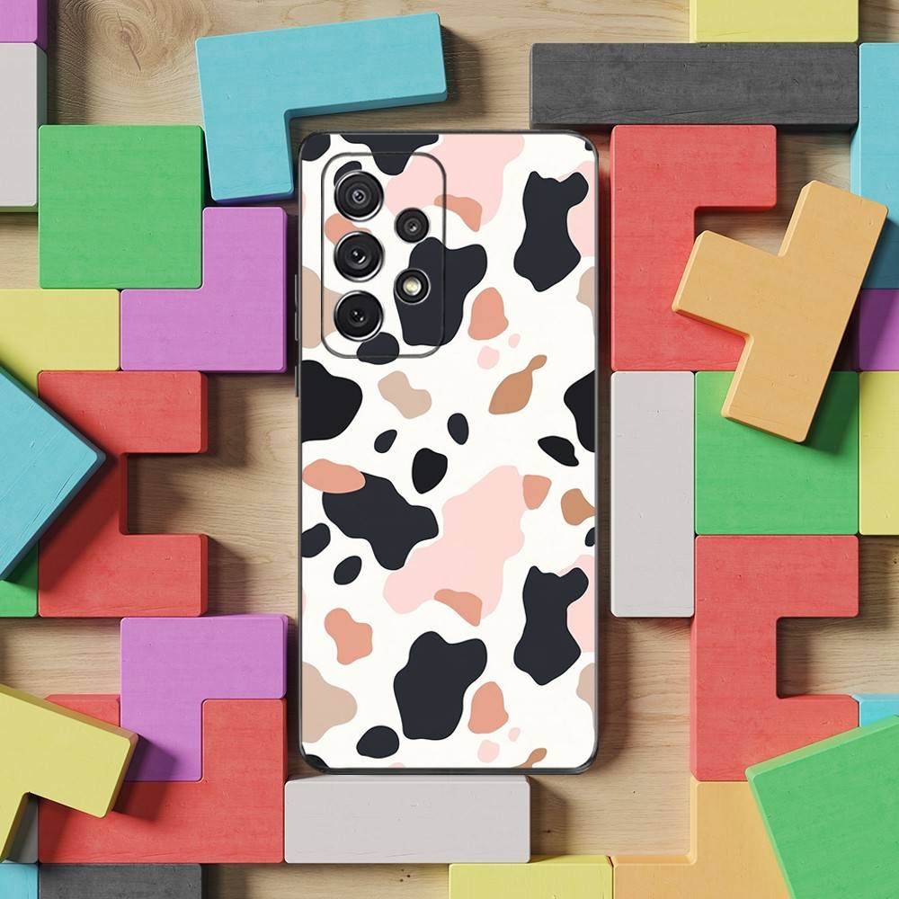 Cute Cartoon Print Cow Case For Samsung S23,S25,S20,S10,S9,S21,S24,S22,Ultra,FE,Plus,Lite,Soft Silicone Black