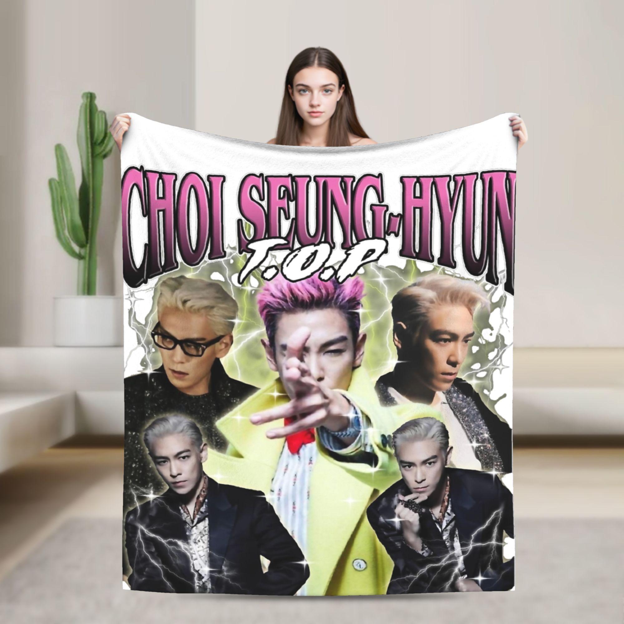 Thanos Choi Seung-hyun T.O.P Player 230 T.O.P 90s Blanket Wool Novelty Warm Throw Blanket for Home Restaurant Textile Decor 150x200cm