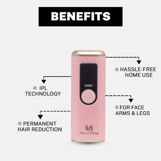 HOUSE OF BEAUTY Silktronic Pro Haarentfernungsset mit IPL-Laser-Haarentfernungstechnologie für Gesicht, Achseln, Arme, Beine, Bauch, Rücken, Intimbereich