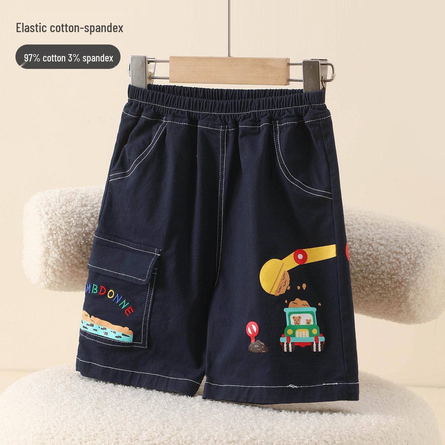 Kids Cartoon Cargo Shorts - Summer Cotton Casuals for Boys Size 120