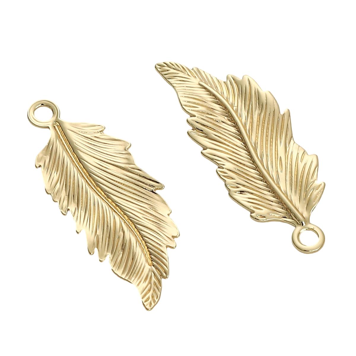 

Медный текстурированный кулон в виде листа для изготовления ювелирных изделий своими руками, аксессуары для рукоделия 13x32mm