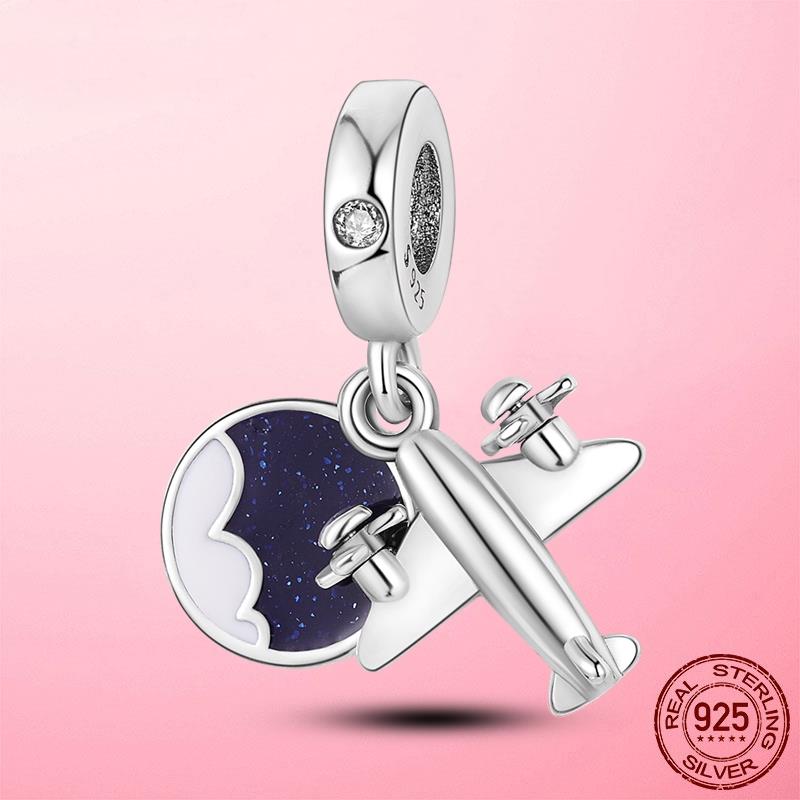 Follow Heart Compass Dangle Charms Beads Pendant Copper Fit Original Bracelets Bangle Diy For Jewelry Making