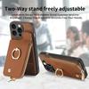 Zipper Vertical Cards Slot Ring Holder Wallet Case For iPhone 15 Pro Max 14 Plus 13 12 11 XS X XR 7 8 SE 2026 Cover Purse Cover