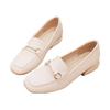 Versatile light mouth single shoes autumn new thick heel British small leather shoes work shoes one pedal women