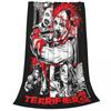 Retro Terrifier 2 Halloween Clown Art Blanket Fleece Print Portable Soft Throw Blanket for Sofa Office Bedspreads