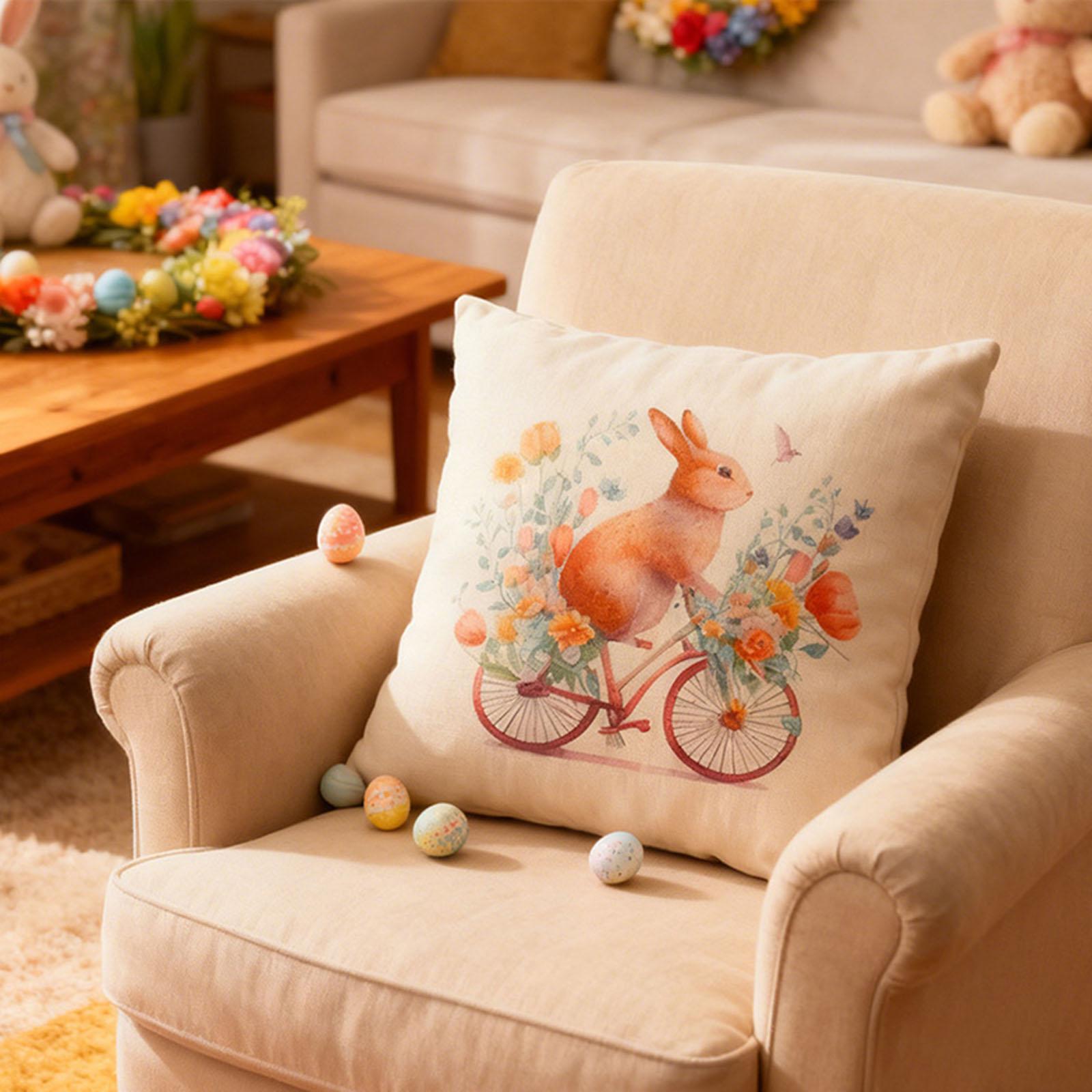 Пасхальные наволочки, милые наволочки с кроликами, диванные наволочки для гостиной, пасхальные праздничные украшения one size