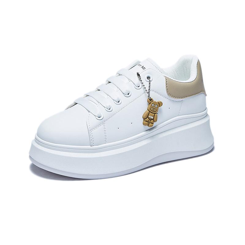 

Новые женские кроссовки из искусственной кожи белого цвета для повседневной носки, дышащие, для спорта, ходьбы, бега, на платформе, на плоской подошве 35